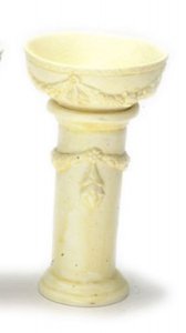 (image for) Miniature Victorian Ivory Coloured Bird Bath for Dollhouses