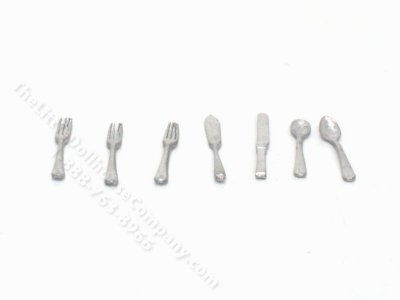(image for) Miniature 7 Piece Silverware Set for Dollhouses