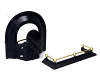 (image for) Miniature Fireplace Insert and Fender Set for Dollhouses - Black & Brass