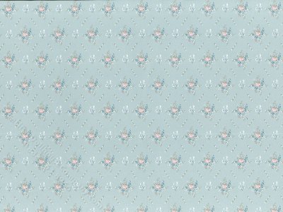 (image for) Dollhouse Scale Model Wallpaper - Blue Bouquet