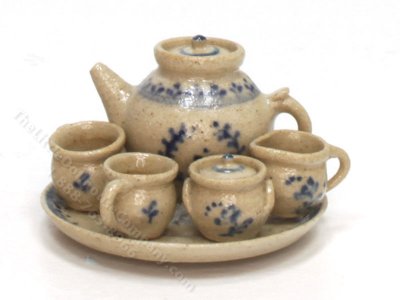 (image for) Miniature Stoneware Tea Set by Jane Graber