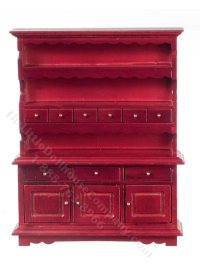 (image for) Miniature Mahogany Hutch for Dollhouses