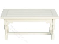 (image for) Miniature White Trestle Working Table for Dollhouses