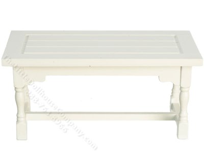 (image for) Miniature White Trestle Working Table for Dollhouses