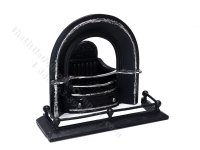 (image for) Miniature Fireplace Insert and Fender Set for Dollhouses - Black & Silver