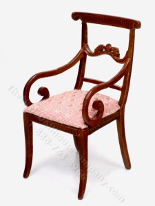(image for) Dollhouse Miniature Regency Set Armchair New Walnut