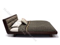 (image for) Miniature Wenge Wood Platform Bed with Bedding by PRD Miniatures