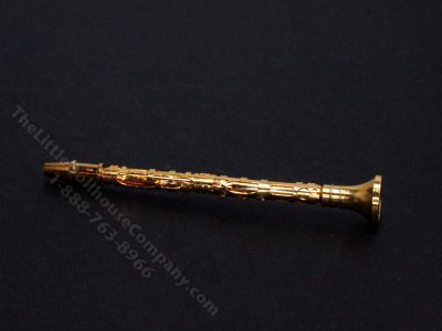 (image for) Dollhouse Miniature Gold Clarinet
