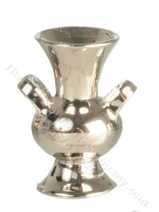 (image for) Miniature Silver Hurricane Vase with Handles for Dollhouses