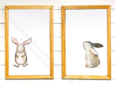 (image for) Miniature Pair of Framed Bunny Prints