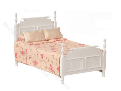 (image for) Miniature White Single Bed for Dollhouses