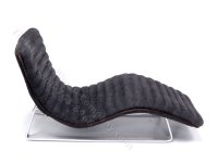 (image for) Miniature Dark Grey Microsuede Ribbed Lounge Chair by PRD Miniatures