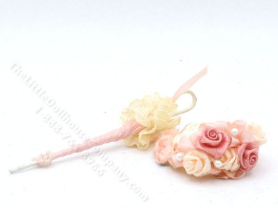 (image for) Miniature Pink Ladies Hat and Matching Parasol