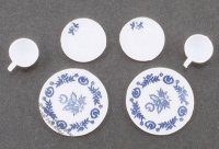 (image for) Miniature Blue Decorated Dishes For Dollhouses