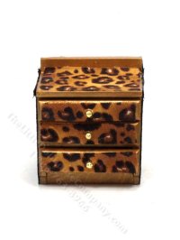 (image for) Miniature 20s Leopard Bedroom Set (3pcs) for Dollhouses