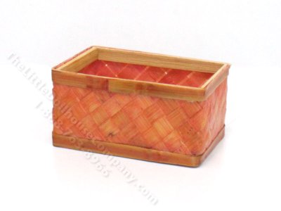 (image for) Miniature Woven Rectangular Basket for Dollhouses