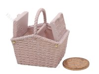 (image for) Miniature Picnic Basket for Dollhouses - Pastel Purple