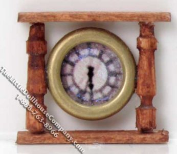 (image for) Miniature 1/2 Scale Mantle Clock for Dollhouses