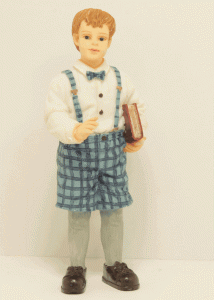(image for) 1/12 Scale School Boy Resin Doll for Dollhouses