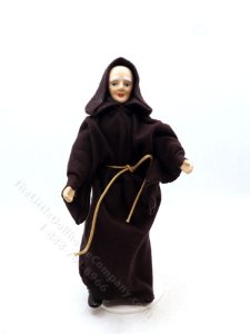 (image for) Miniature Handcrafted Vintage Medieval Hooded Monk Doll