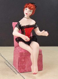 (image for) Red Haired Woman in a Black/Red Lace Tutu by Patsy Thomas