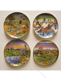 (image for) Miniature Decorative Seasons Plate Set By Barb for Dollhouses