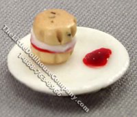 (image for) Miniature 1/2 Scale Scone w Jam on Plate by Charlotte Willmott