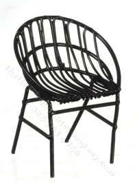 (image for) Miniature Black Wire Acapulco Chair for Dollhouses