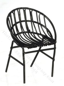 (image for) Miniature Black Wire Acapulco Chair for Dollhouses