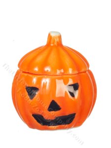 (image for) Miniature Ceramic Pumpkin Jar for Dollhoses
