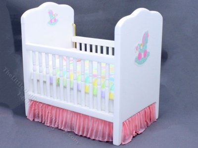 (image for) Miniature Pony Crib with Pastel Checkered Bedding