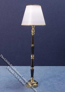 (image for) Miniature Battery Operated Brass and Black Floor Lamp