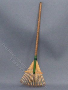 (image for) Miniature Handmade Wooden Rake for Dollhouses
