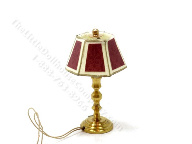 (image for) Miniature 12v Medium Table Lamp for Dollhouses - Red