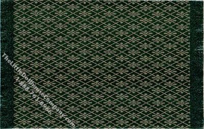(image for) Dollhouse Scale Model Rectangular Green & Gold Rug