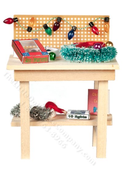 (image for) Miniature Christmas Workbench for Dollhouses