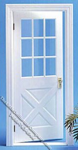 (image for) Miniature Colonial Crossbuck Door with Mullions for Dollhouses