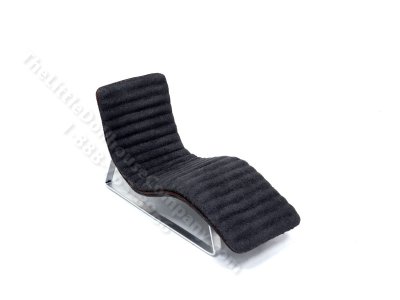 (image for) Miniature Dark Grey Microsuede Ribbed Lounge Chair by PRD Miniatures