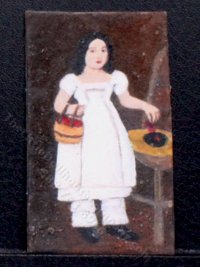 (image for) Miniature Girl with Basket Painting by Larry Morganti