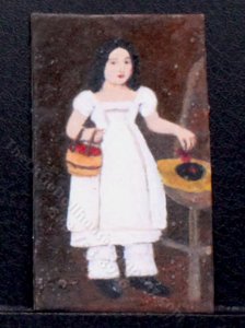 (image for) Miniature Girl with Basket Painting by Larry Morganti