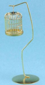 (image for) Dollhouse Miniature Brass Bird Cage