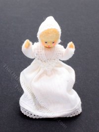 (image for) Baby Flexible Dollhouse Doll in Christening Dress by Erna Meyer