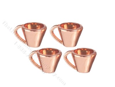 (image for) Miniature Set of 4 Copper Cups for Dollhouses