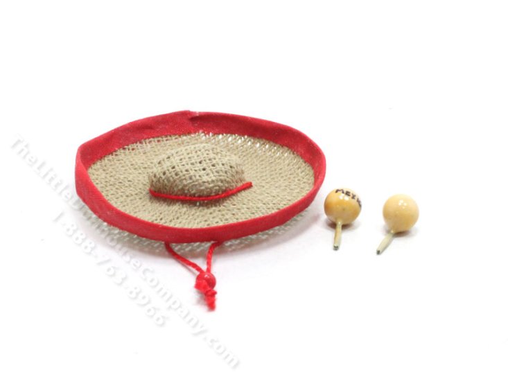 (image for) Miniature Sombrero and Maracas for Dollhouses