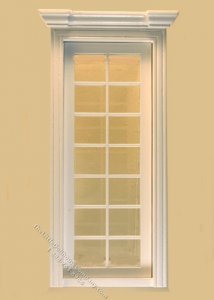 (image for) Miniature White Classic Single French Door for Dollhouses