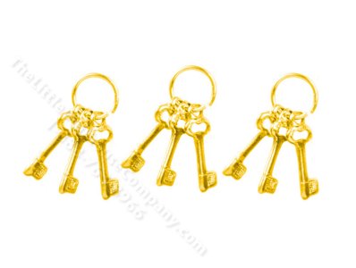 (image for) Miniature Key Ring for Dollhouses - Gold (1pc)