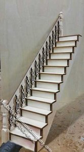 (image for) Miniature Lancaster Straight Staircase Kit for Dollhouses