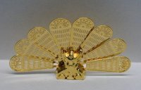 (image for) Miniature Brass Peacock Fireplace Screen