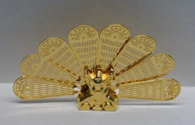 (image for) Miniature Brass Peacock Fireplace Screen