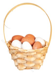 (image for) Miniature Basket of Eggs for Dollhouses